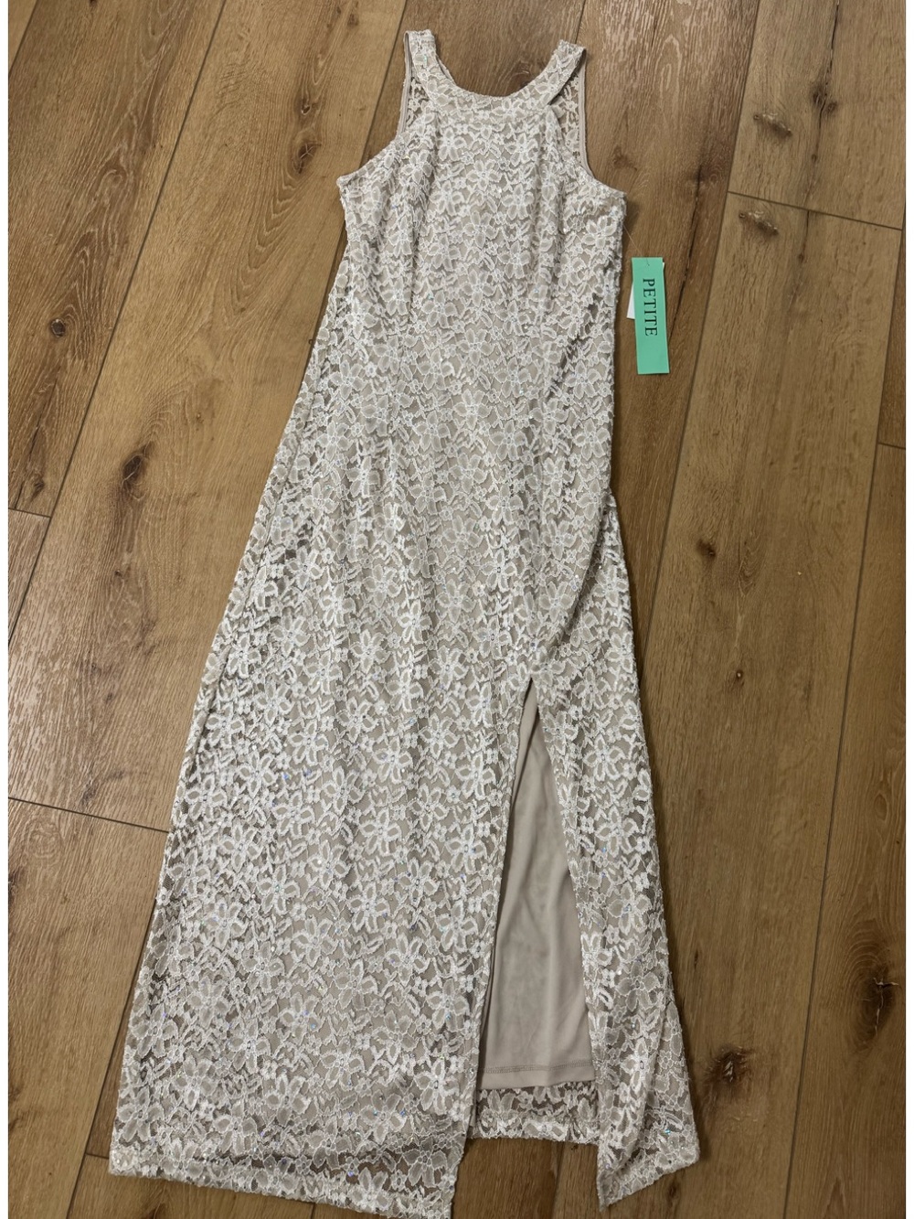 Lace Maxi Dress in Ivory - Petite